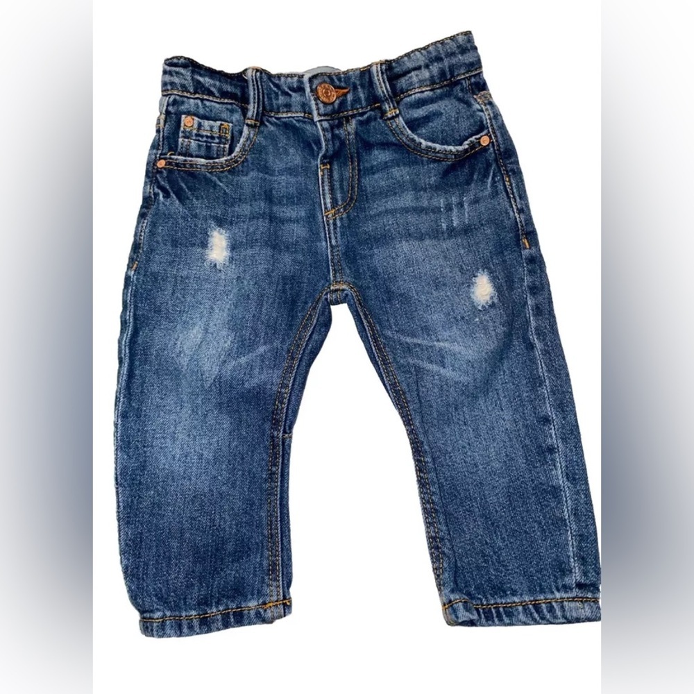 ZARA Baby Jeans Drawstring Denim Blue Size Infant Babies 18 - 24 months 92 cm